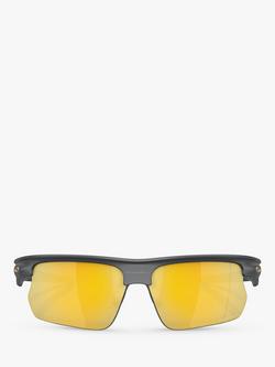 Oakley OO9400 Men's Polarised Rectangular Sunglasses, Matte Carbon - view 2, Matte Carbon