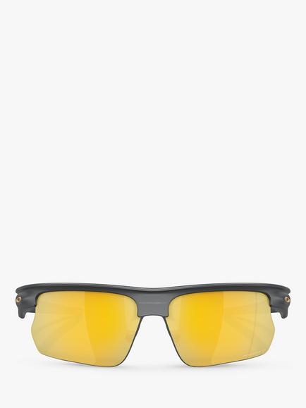 Oakley OO9400 Men's Polarised Rectangular Sunglasses, Matte Carbon - view 2, Matte Carbon