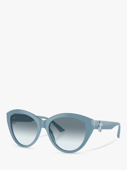 Jimmy Choo JC5007 Women's Cat's Eye Sunglasses, Blue, Blue