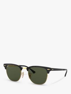 Ray-Ban RB3716 Women's Rectangular Sunglasses, Black/Gold, Black/Gold