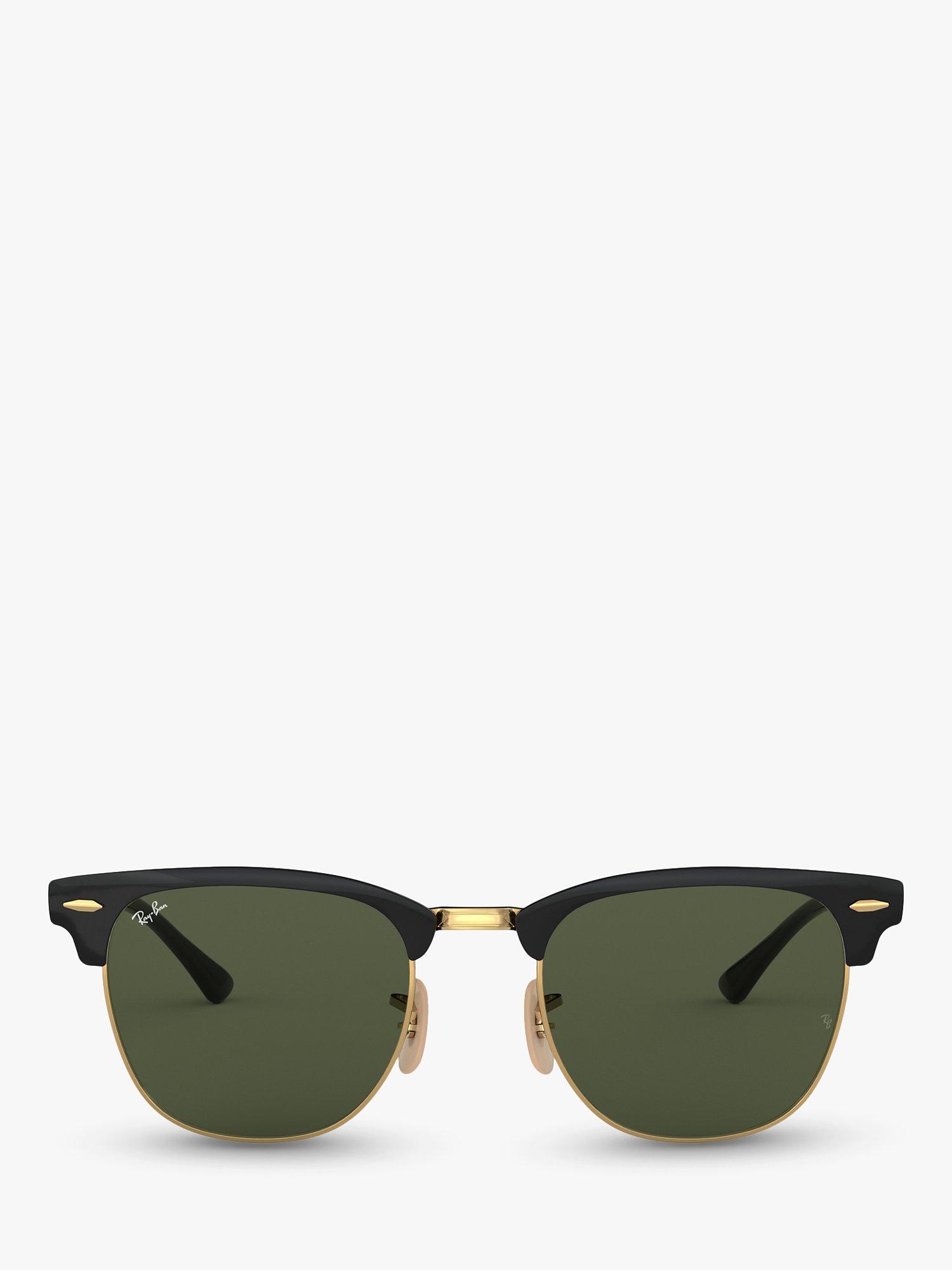 Product image 2 of 5, which shows Ray-Ban RB3716 Women's Rectangular Sunglasses, Black/Gold