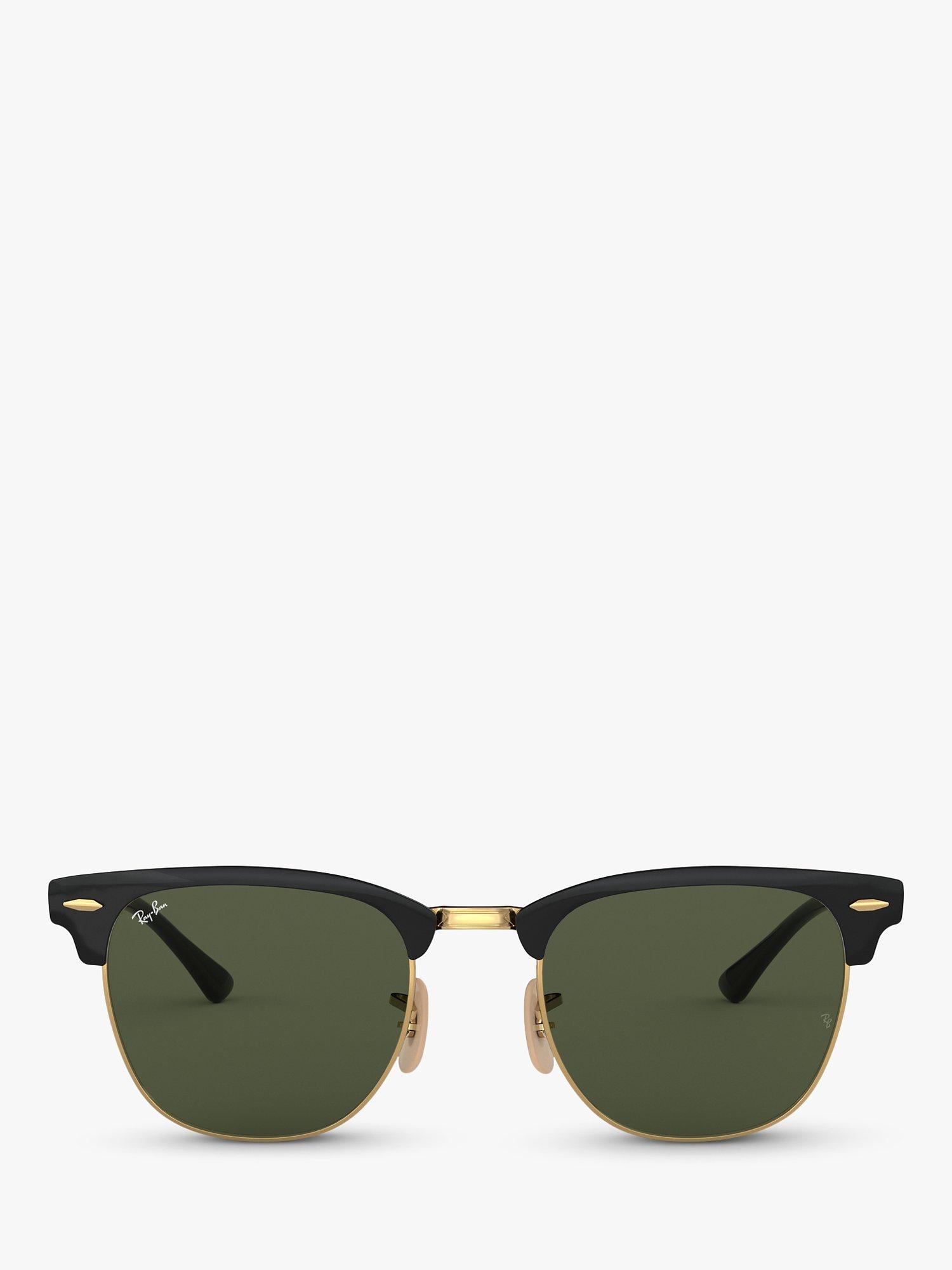 Product image 3 of 5, which shows Ray-Ban RB3716 Women's Rectangular Sunglasses, Black/Gold