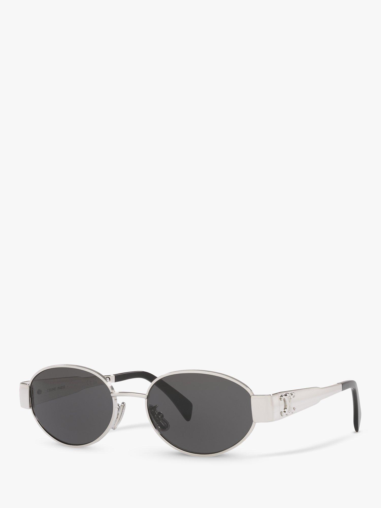 Product image 1 of 4, which shows Celine CL40235U Women's Oval Sunglasses, Silver/Grey