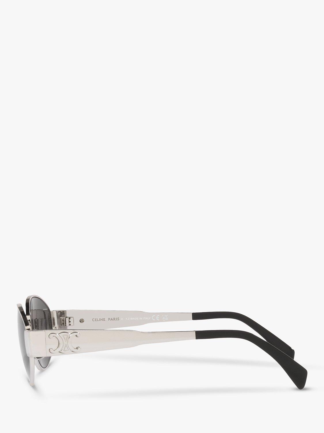 Product image 3 of 4, which shows Celine CL40235U Women's Oval Sunglasses, Silver/Grey