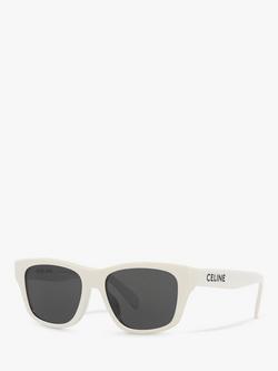 Celine CL40249U Men's Rectangular Sunglasses, White/Grey