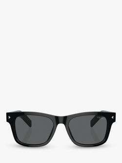 Prada PR A17S Men's D-Frame Sunglasses - view 2, Black/Silver