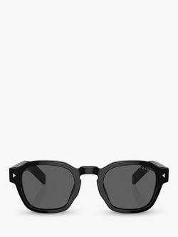 Prada PR A16S Men's Phantos Sunglasses, Black/Grey - view 2, Black/Grey