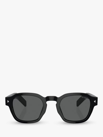 Prada PR A16S Men's Phantos Sunglasses, Black/Grey - view 2, Black/Grey