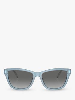 Emporio Armani EA4227U Women's Rectangular Sunglasses, Opaline Azure/ Grey Gradient - view 2, Opaline Azure/ Grey Gradient