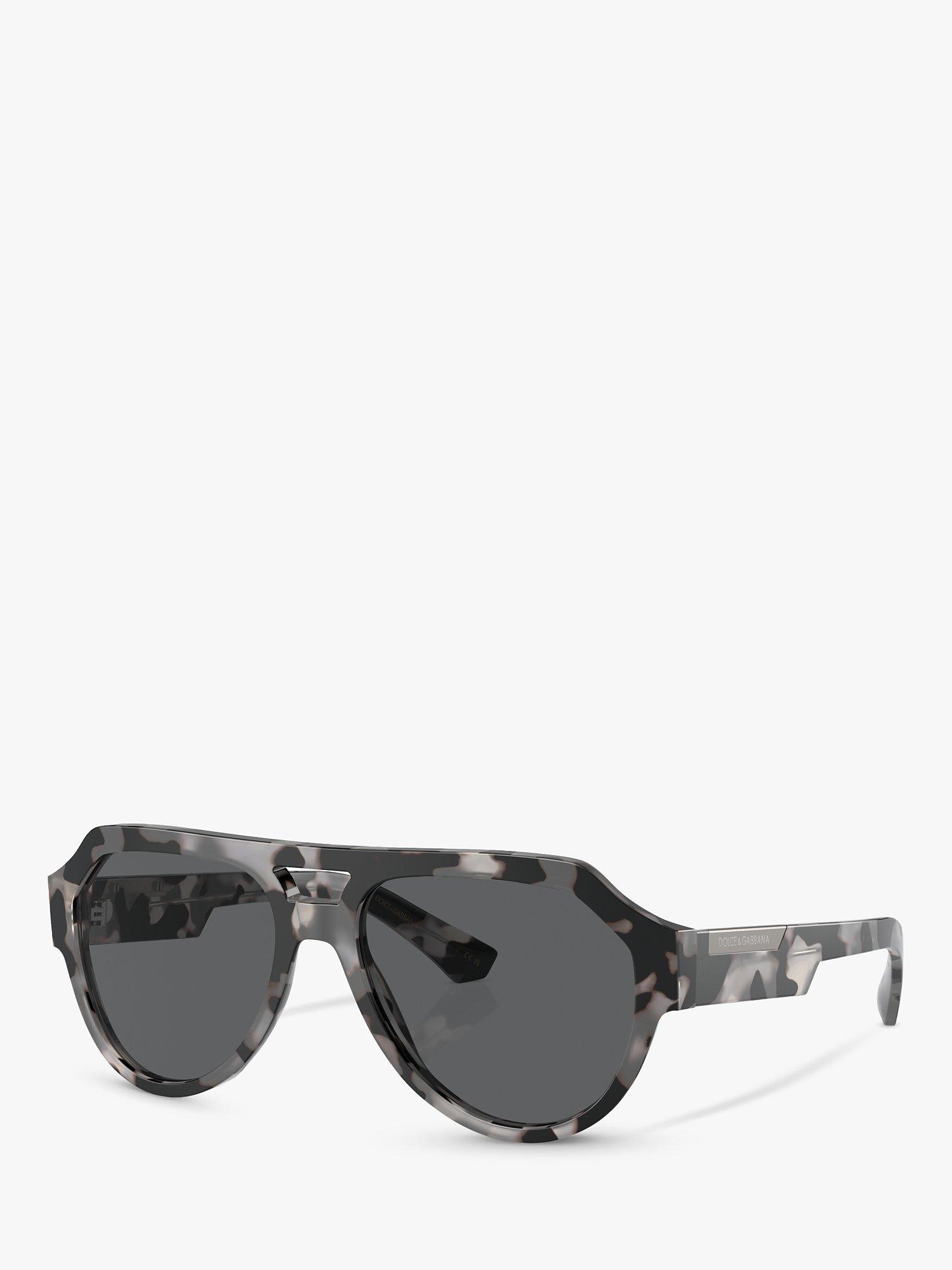 Product image 1 of 5, which shows Dolce & Gabbana DG4466 Unisex Aviator Sunglasses, Havana Grey
