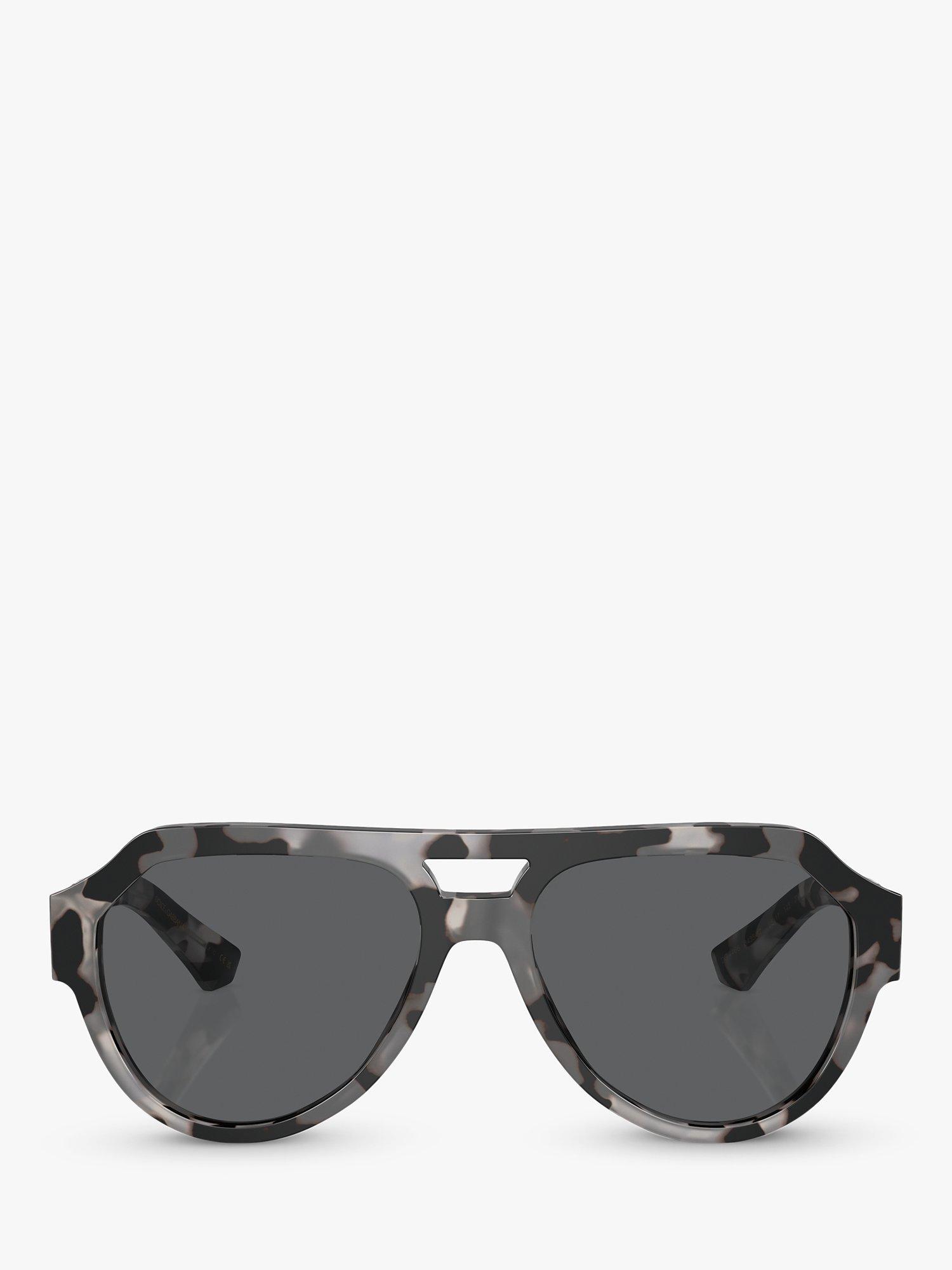 Product image 2 of 5, which shows Dolce & Gabbana DG4466 Unisex Aviator Sunglasses, Havana Grey