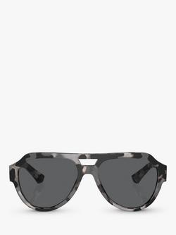 Dolce & Gabbana DG4466 Unisex Aviator Sunglasses, Havana Grey - view 2, Havana Grey