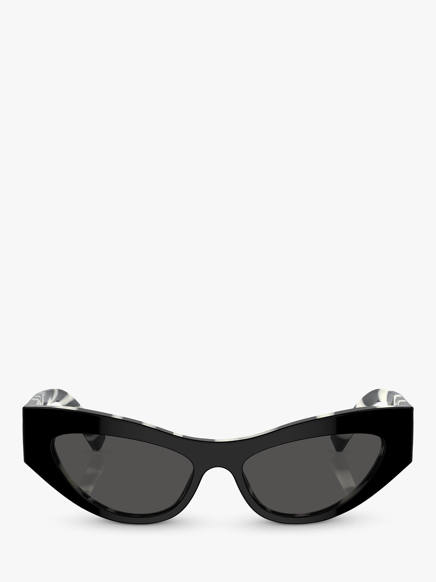 Product image 2 of 5, which shows Dolce & Gabbana DG4450 Women's Cat's Eye Sunglasses, Black On Zebra/Grey