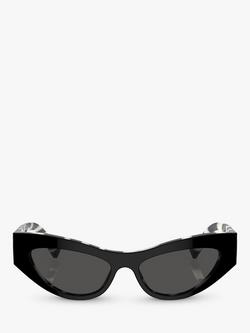 Dolce & Gabbana DG4450 Women's Cat's Eye Sunglasses - view 2, Black On Zebra/Grey