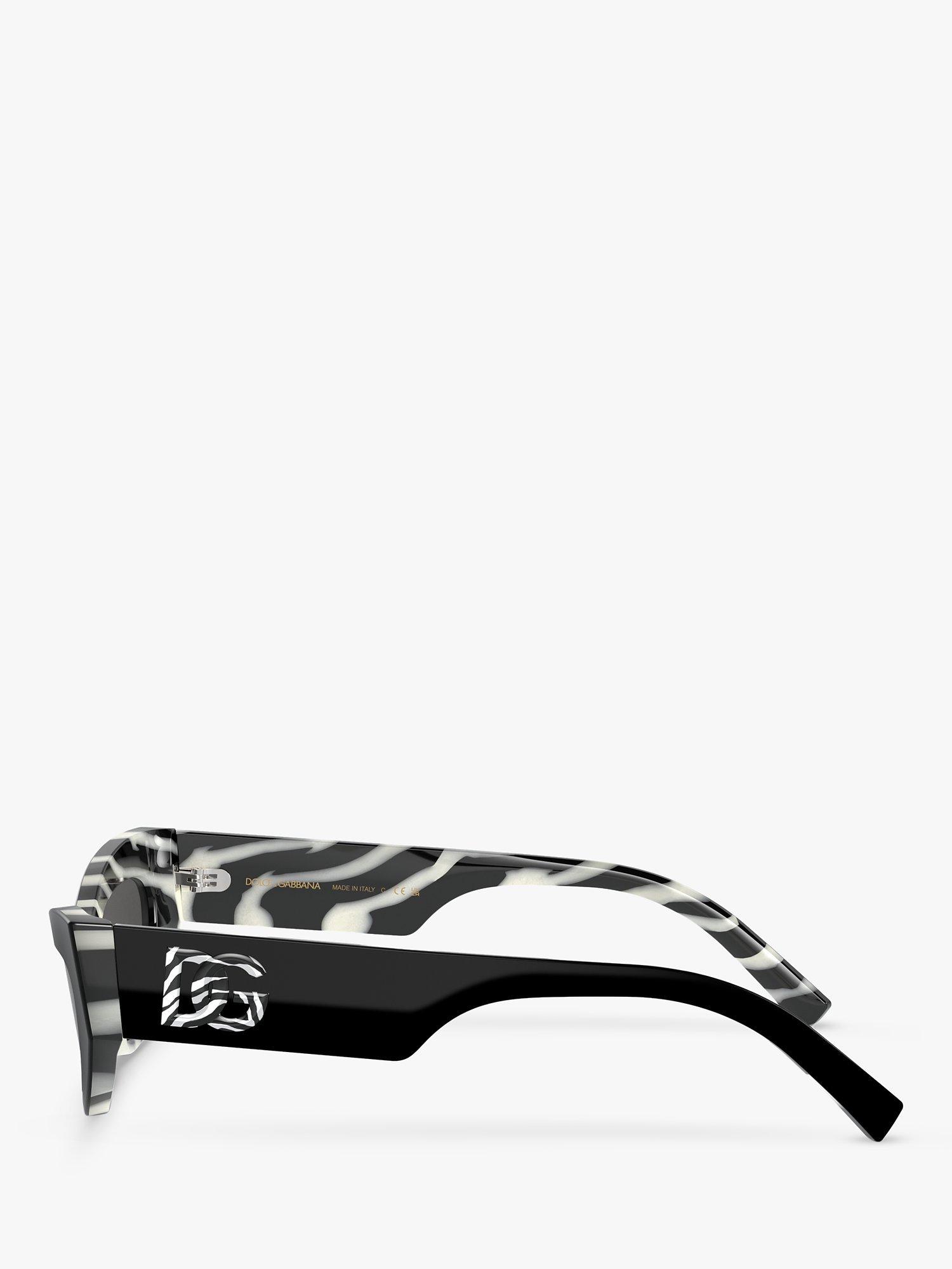 Product image 3 of 5, which shows Dolce & Gabbana DG4450 Women's Cat's Eye Sunglasses, Black On Zebra/Grey