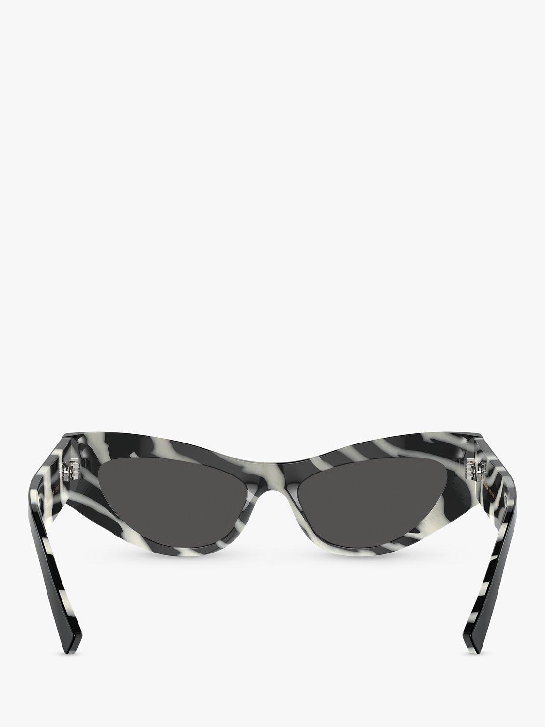 Product image 4 of 5, which shows Dolce & Gabbana DG4450 Women's Cat's Eye Sunglasses, Black On Zebra/Grey