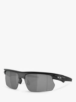 Oakley OO9400 Men's Polarised Rectangular Sunglasses, Matte Black, Matte Black