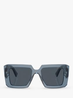 Prada PR 23YS Women's Chunky Square Sunglasses - view 2, Transparent Graphite/Grey
