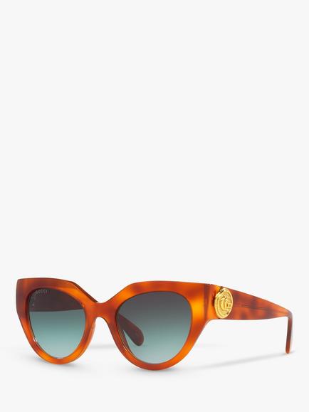 Gucci GG1408S Women's Cat's Eye Sunglasses, Tortoise/Blue Gradient, Tortoise/Blue Gradient