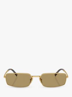 Prada PR A60S Women's Rectangular Sunglasses, Gold - view 2, Gold
