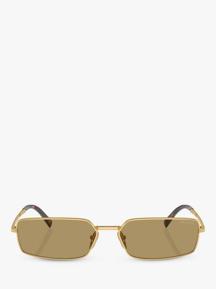 Prada PR A60S Women's Rectangular Sunglasses, Gold - view 2, Gold