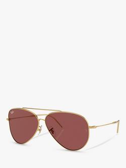 Ray-Ban RBR0101S Unisex Aviator Sunglasses, Gold, Gold