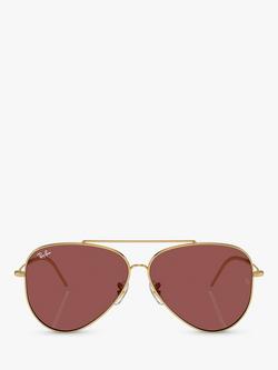 Ray-Ban RBR0101S Unisex Aviator Sunglasses, Gold - view 2, Gold