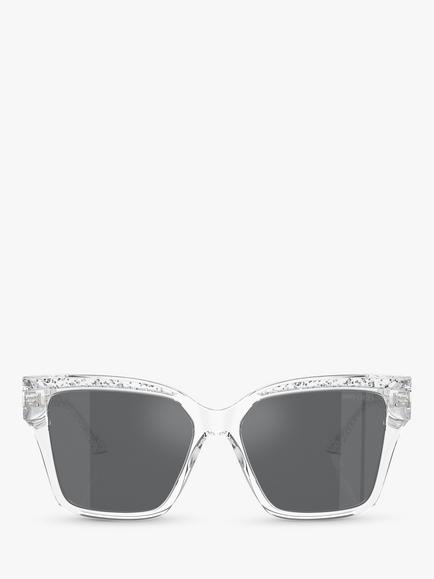 Jimmy Choo JC5003 Women's Square Sunglasses, Crystal Glitter/Silver - view 2, Crystal Glitter/Silver