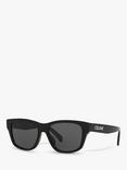 Celine CL40249U Men's Rectangular Sunglasses, Shiny Black/Grey