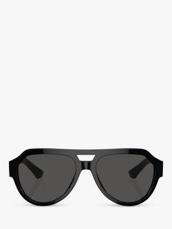 Dolce & Gabbana DG4466 Men's Aviator Sunglasses, Black/Grey - view 2, Black