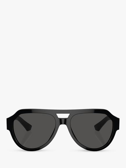 Dolce & Gabbana DG4466 Men's Aviator Sunglasses, Black/Grey - view 2, Black