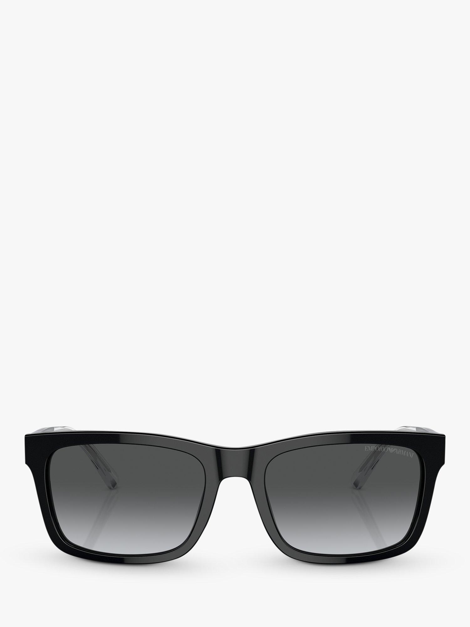Product image 2 of 5, which shows Emporio Armani 0EA4224 Men's Polarised Rectangular Sunglasses, Black
