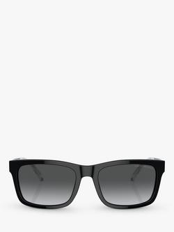 Emporio Armani 0EA4224 Men's Polarised Rectangular Sunglasses, Black - view 2, Black