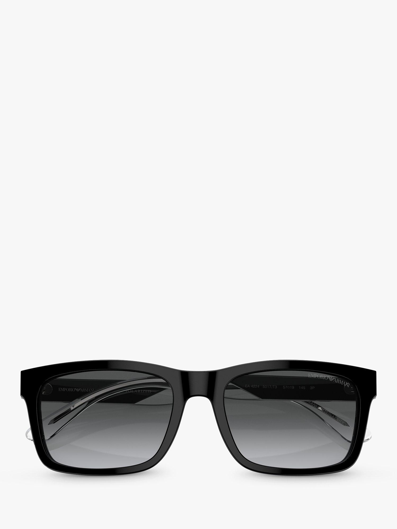 Product image 5 of 5, which shows Emporio Armani 0EA4224 Men's Polarised Rectangular Sunglasses, Black