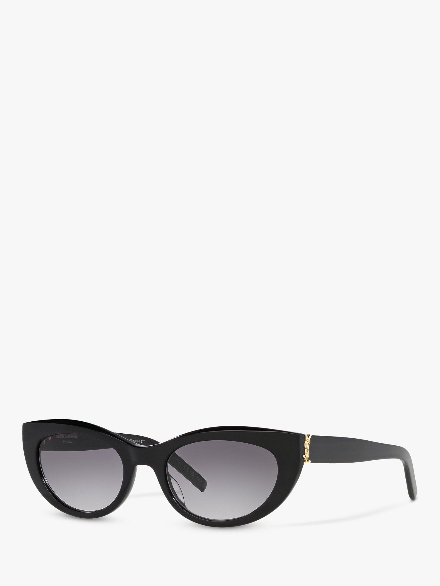 Product image 1 of 4, which shows Yves Saint Laurent YS000478 Women's Oval Sunglasses, Black/Grey