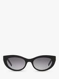 Yves Saint Laurent YS000478 Women's Oval Sunglasses, Black/Grey