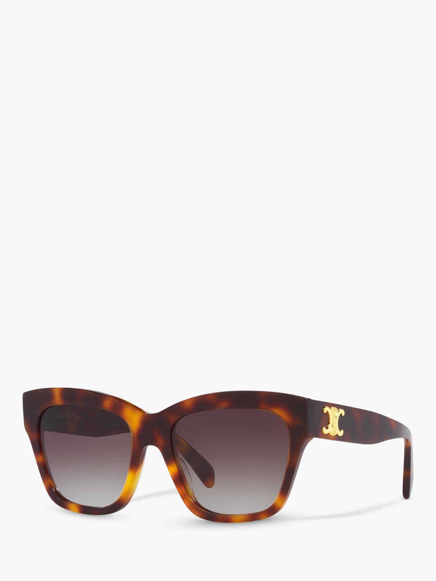 Product image 1 of 4, which shows Celine CL40253I Women's Cat's Eye Sunglasses, Tortoise/Brown Gradient