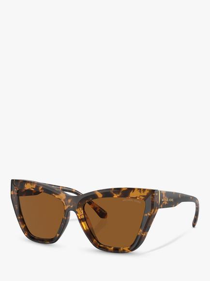 Michael Kors MK2211U Women's Dubai Cat's Eye Sunglasses, Dark Tortoise/Brown