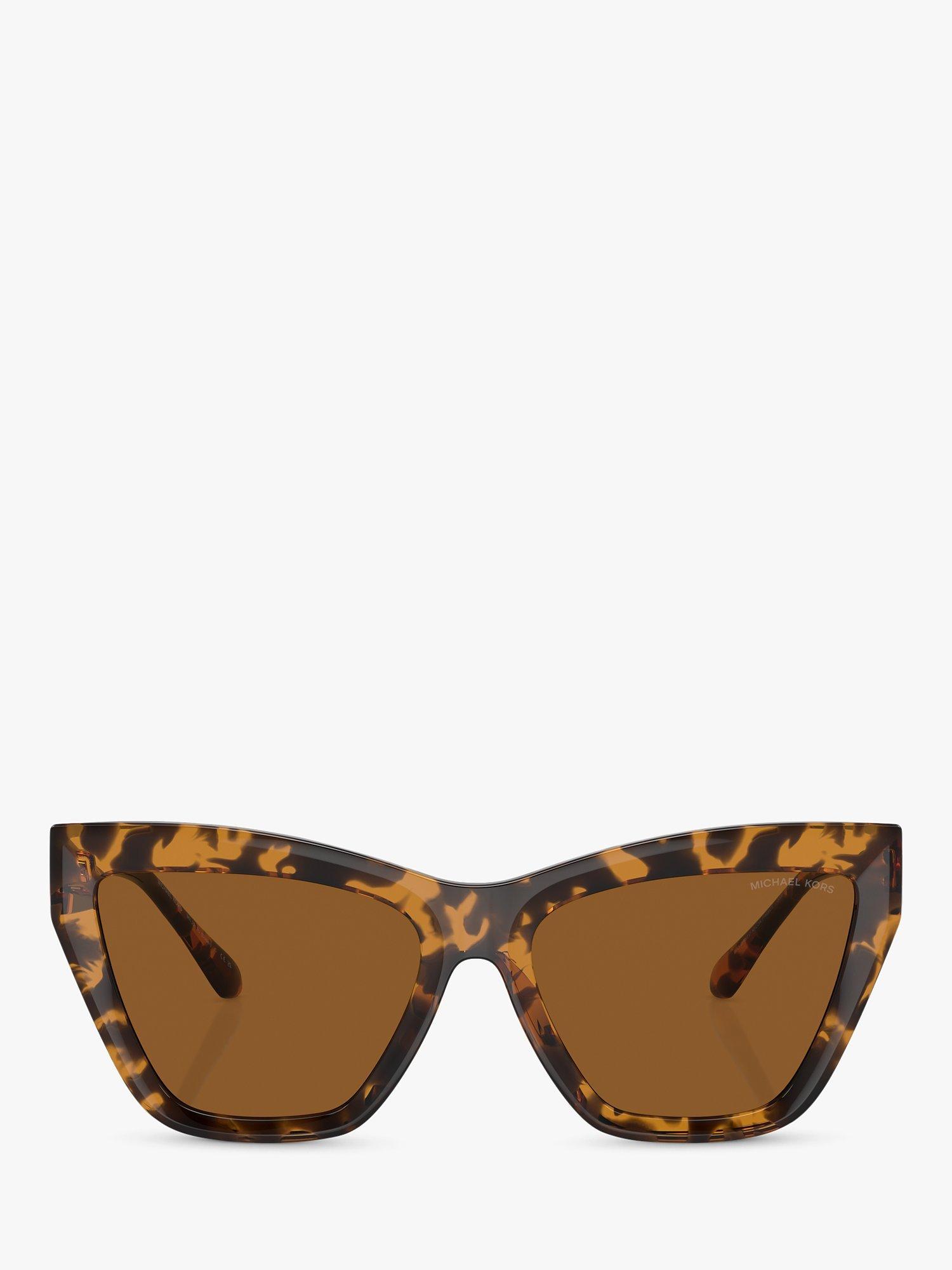 Product image 2 of 5, which shows Michael Kors MK2211U Women's Dubai Cat's Eye Sunglasses, Dark Tortoise/Brown
