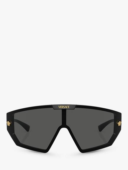 Versace VE4461 Unisex Wraparound Sunglasses - view 2, Black