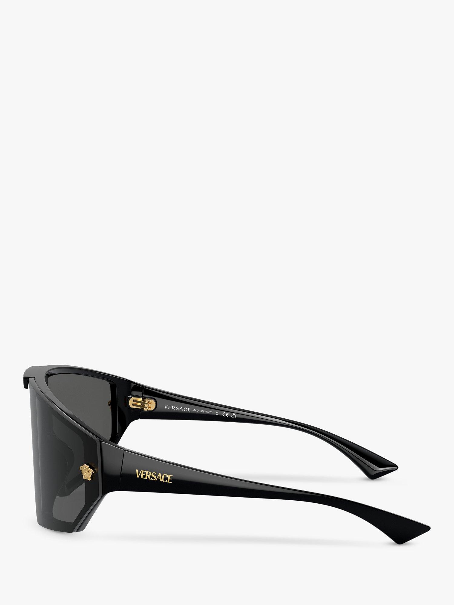 Product image 3 of 5, which shows Versace VE4461 Unisex Wraparound Sunglasses, Black