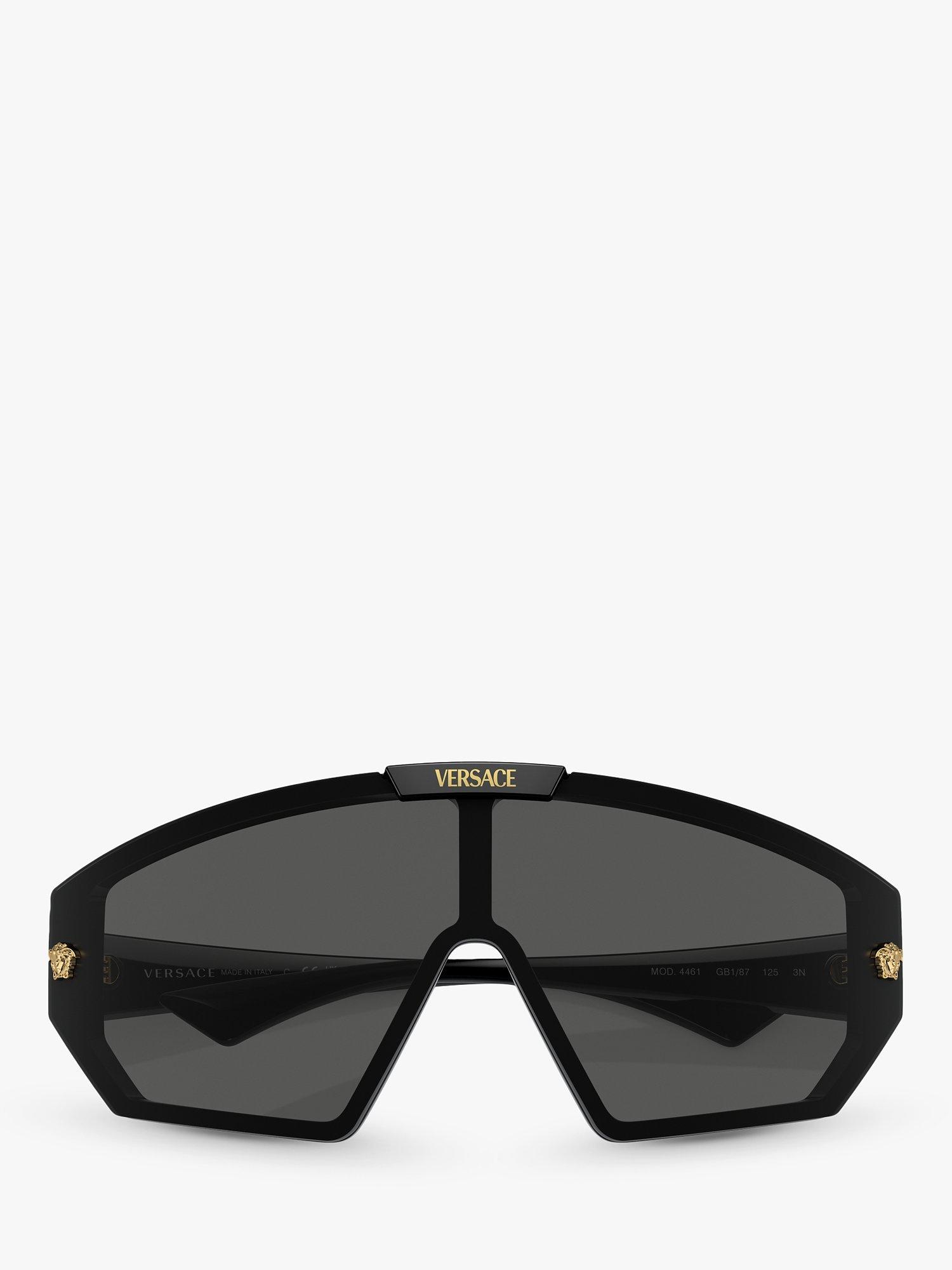 Product image 5 of 5, which shows Versace VE4461 Unisex Wraparound Sunglasses, Black