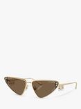 Jimmy Choo JC4001B Women's Cat's Eye Sunglasses, Pale Gold/Brown