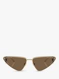 Jimmy Choo JC4001B Women's Cat's Eye Sunglasses, Pale Gold/Brown