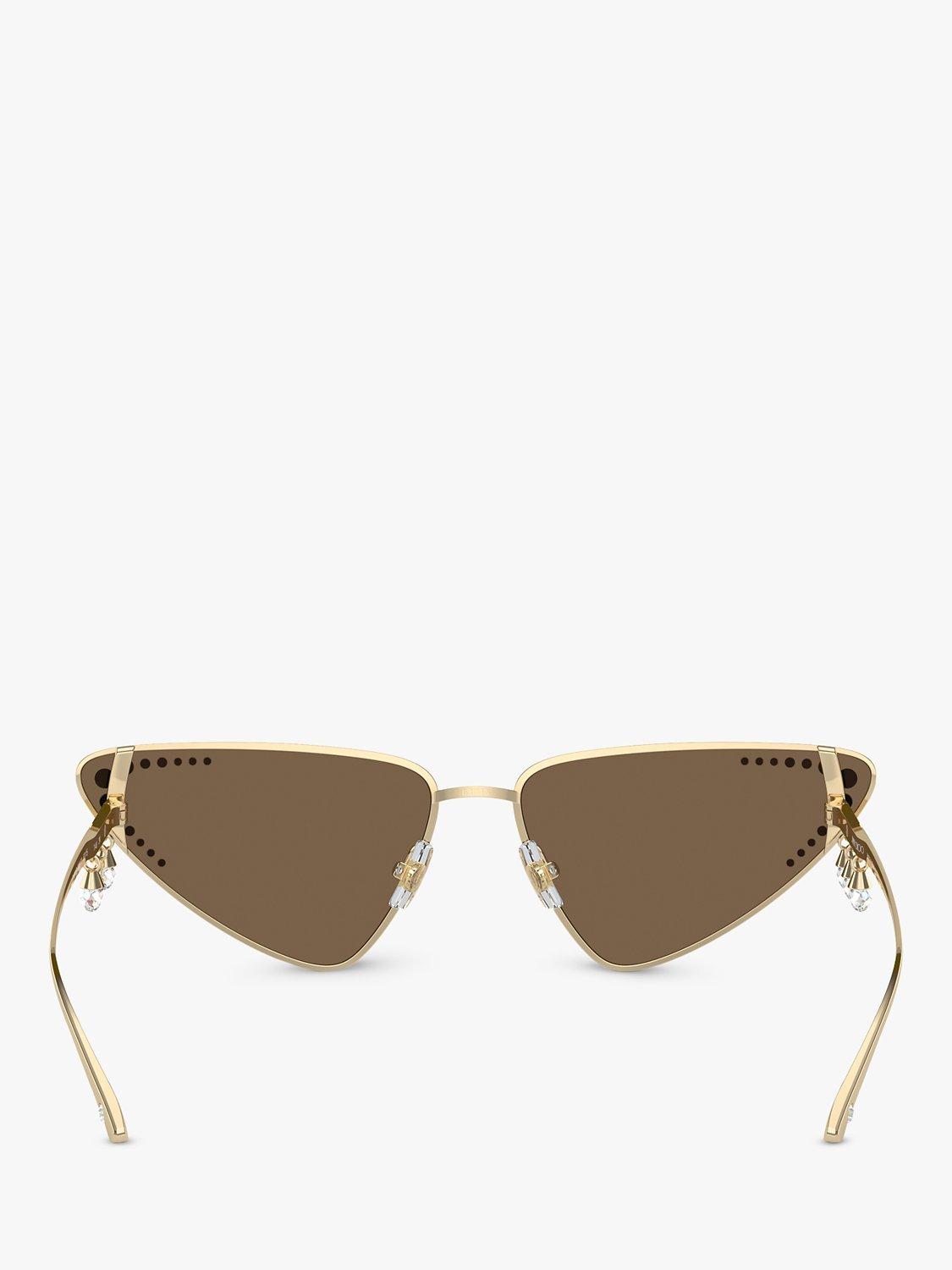 Product image 4 of 5, which shows Jimmy Choo JC4001B Women's Cat's Eye Sunglasses, Pale Gold/Brown