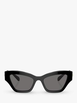 Swarovski SK6021 Women's Polarised Cat Eye Sunglasses, Black - view 2, Black