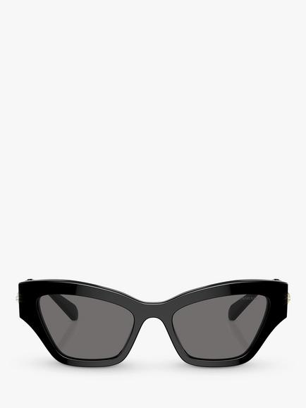 Swarovski SK6021 Women's Polarised Cat Eye Sunglasses, Black - view 2, Black