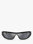 Ray-Ban RB4431 Unisex Xan Wrap Sunglasses, Black/Grey