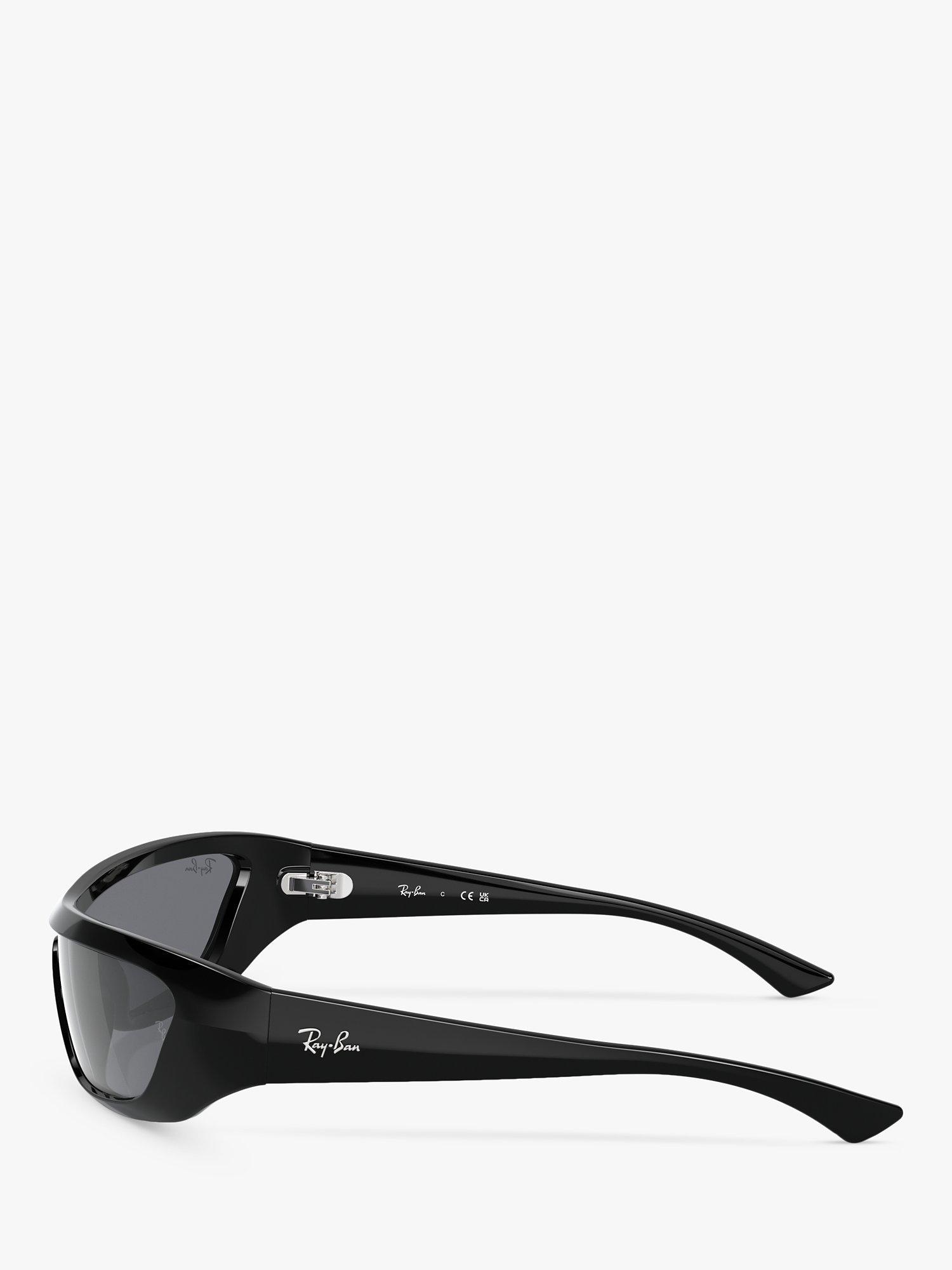 Product image 3 of 6, which shows Ray-Ban RB4431 Unisex Xan Wrap Sunglasses, Black/Grey