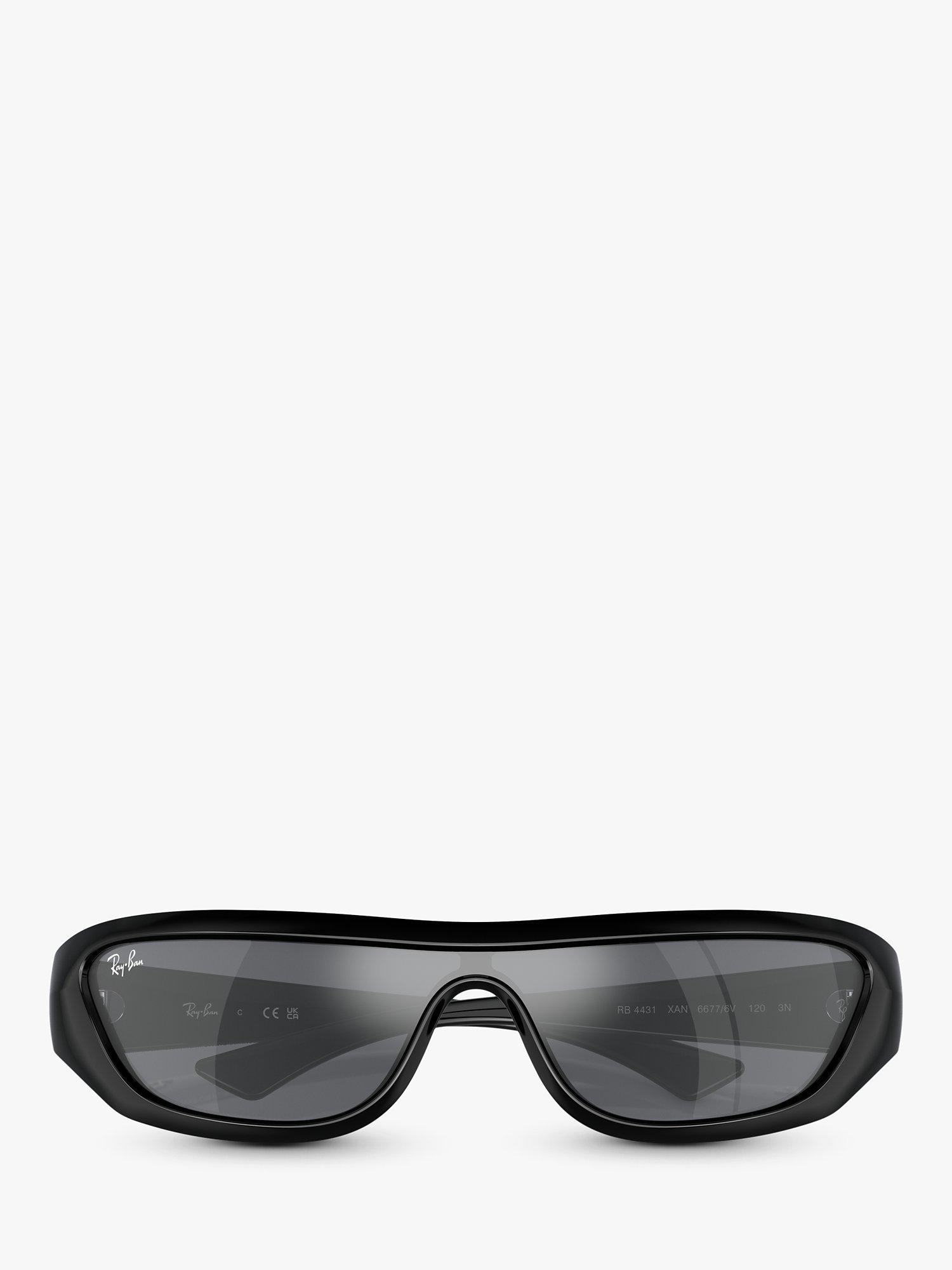 Product image 5 of 6, which shows Ray-Ban RB4431 Unisex Xan Wrap Sunglasses, Black/Grey
